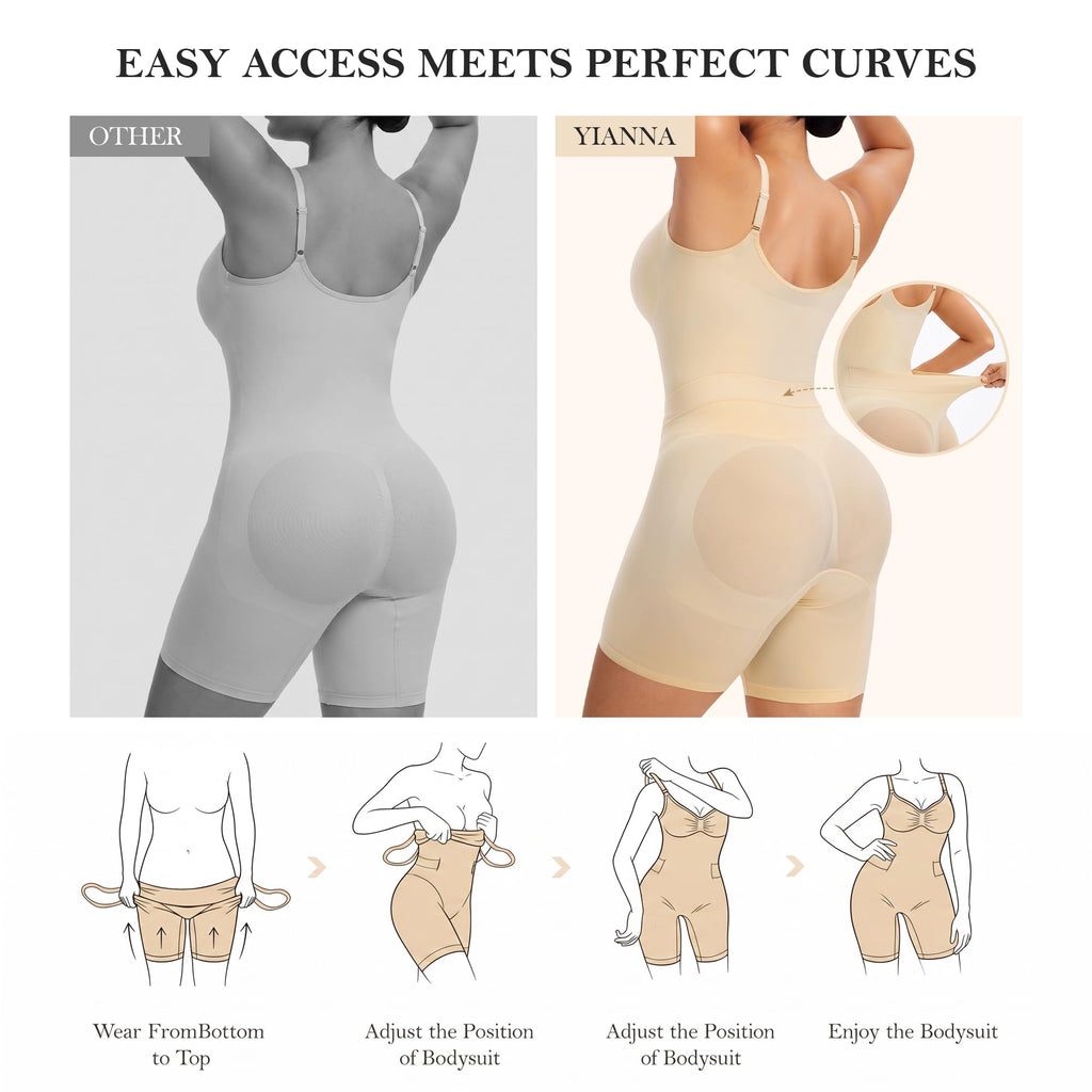 Tummy Control Shapewear Back-Opening Bodysuit